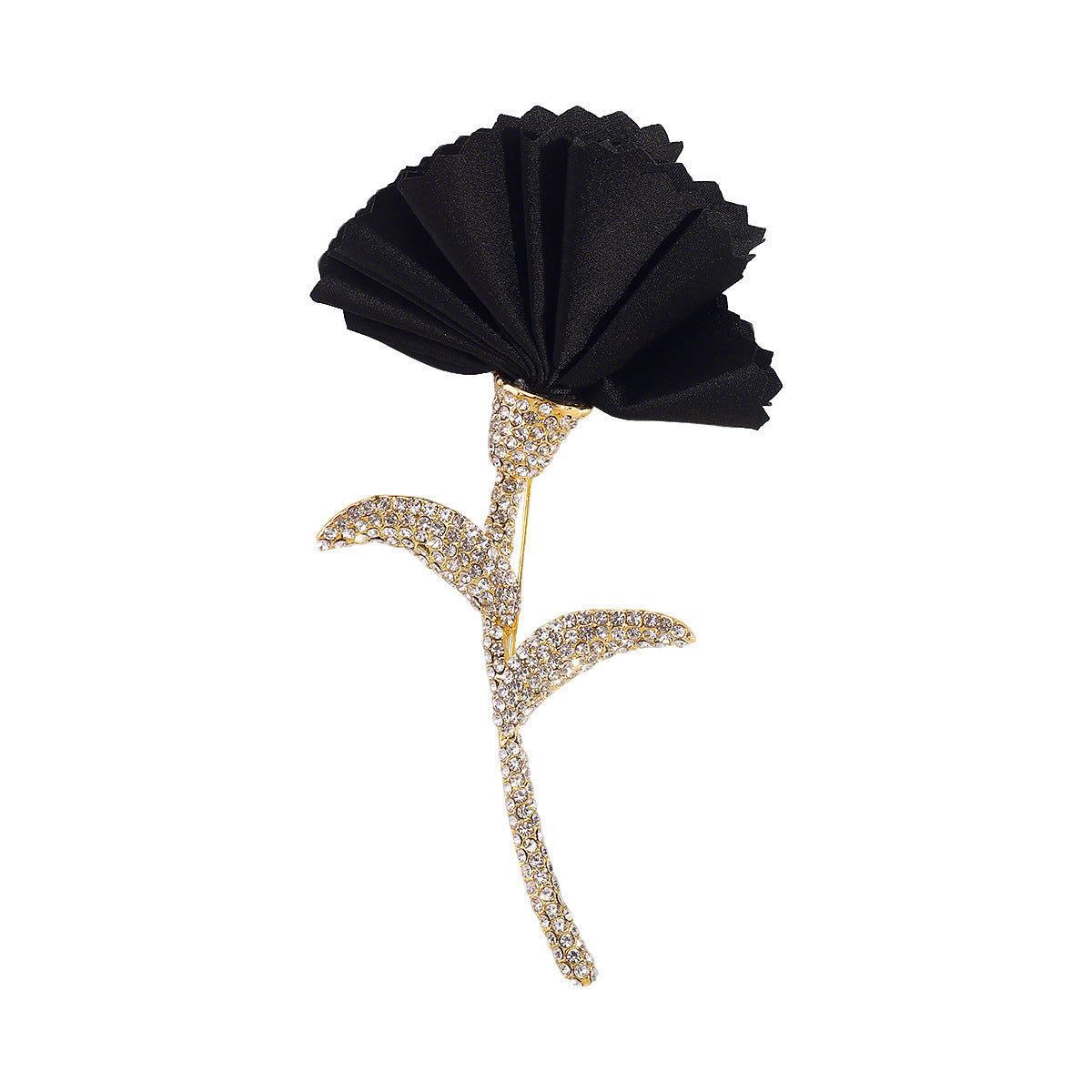 Wholesale  Retro Exaggerated  Rhinestone Fabric Flower Brooch