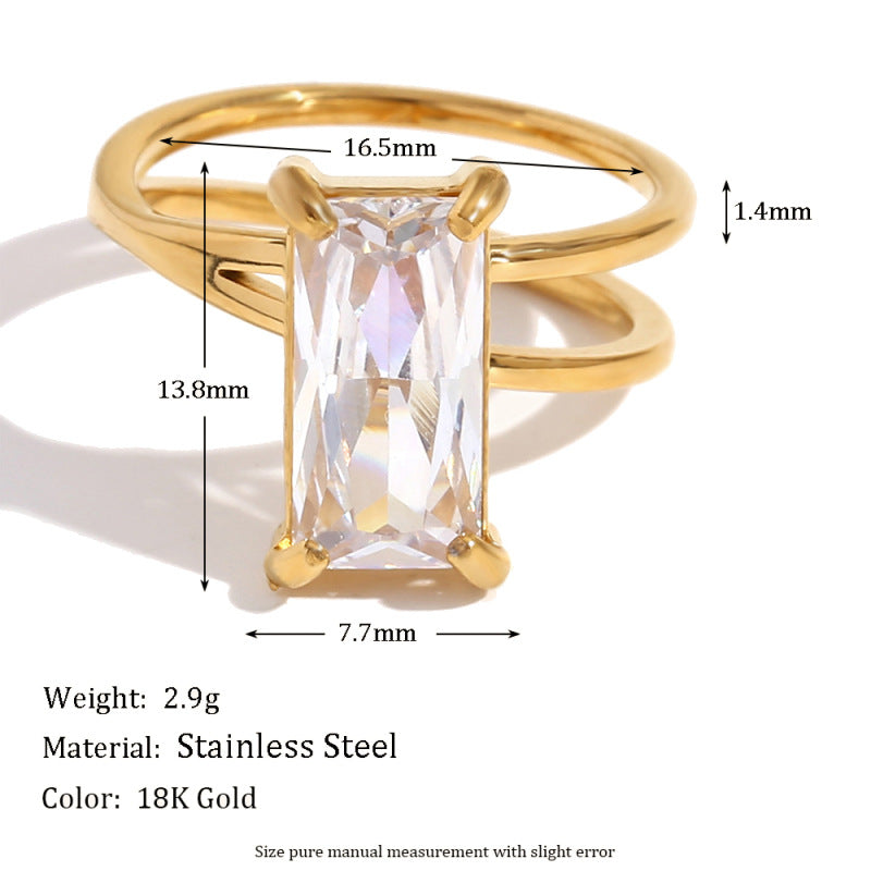 Wholesale Teardrop Marquise Ring,  Stainless Steel Gold Plated Fashion Accessory for Boutique Resale