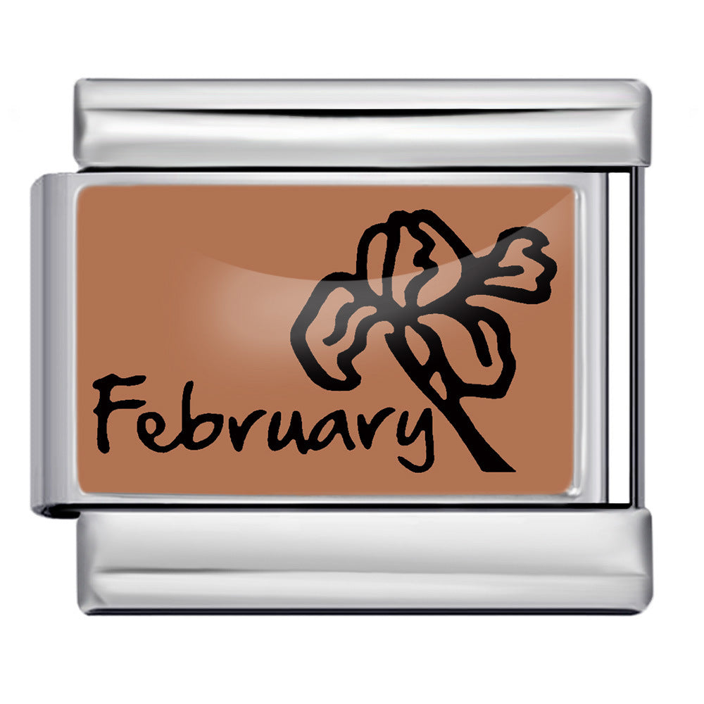 Wholesale  Italian Modular December Floral Series DIY Bracelet