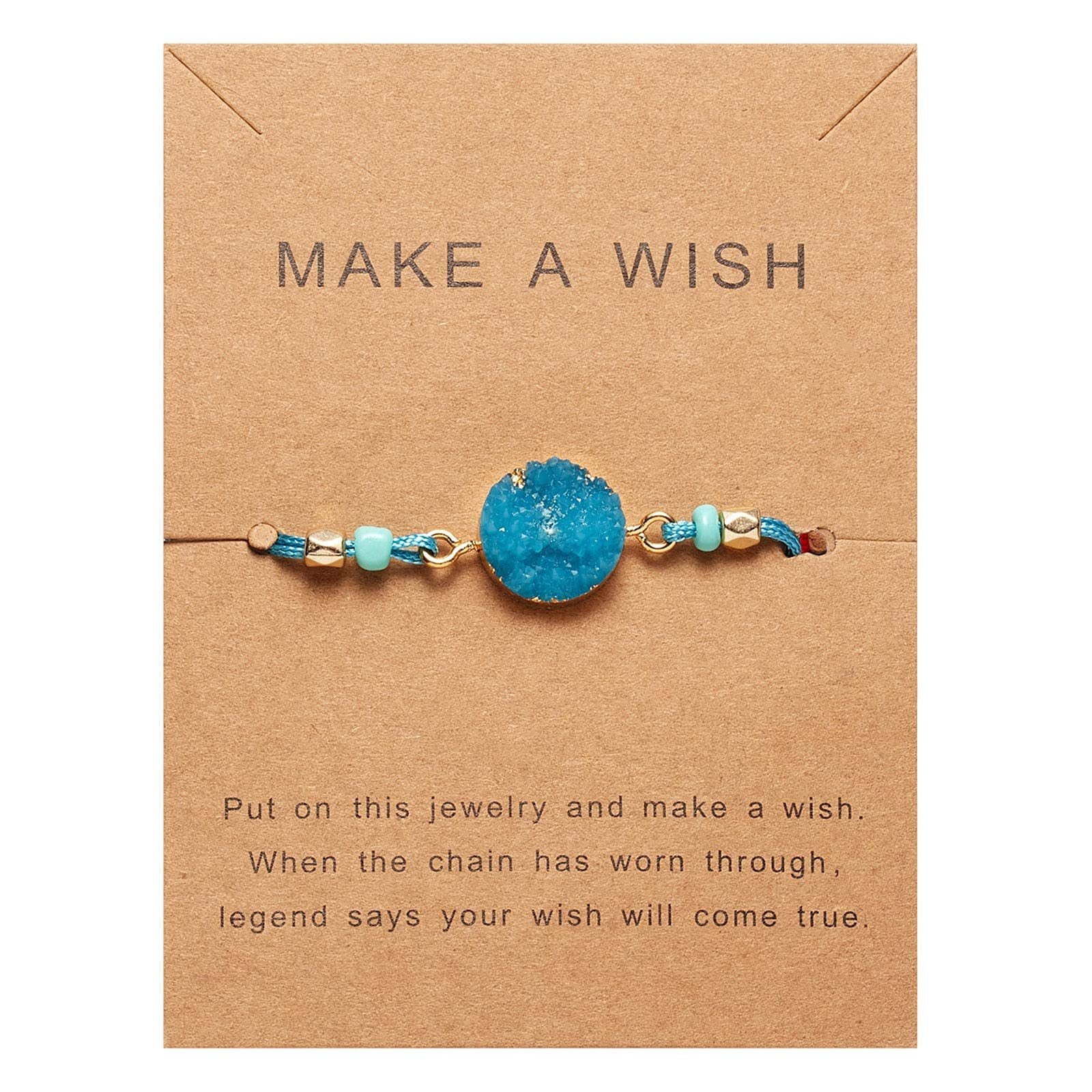 Wholesale Crystal Bracelet Natural Stone Round Double Hanging Prismatic Gold Beads  Bracelet