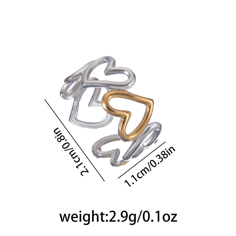 Wholesale Titanium Steel Open Ring Retro Palace Style Fashion Vacation Jewelry Accessory