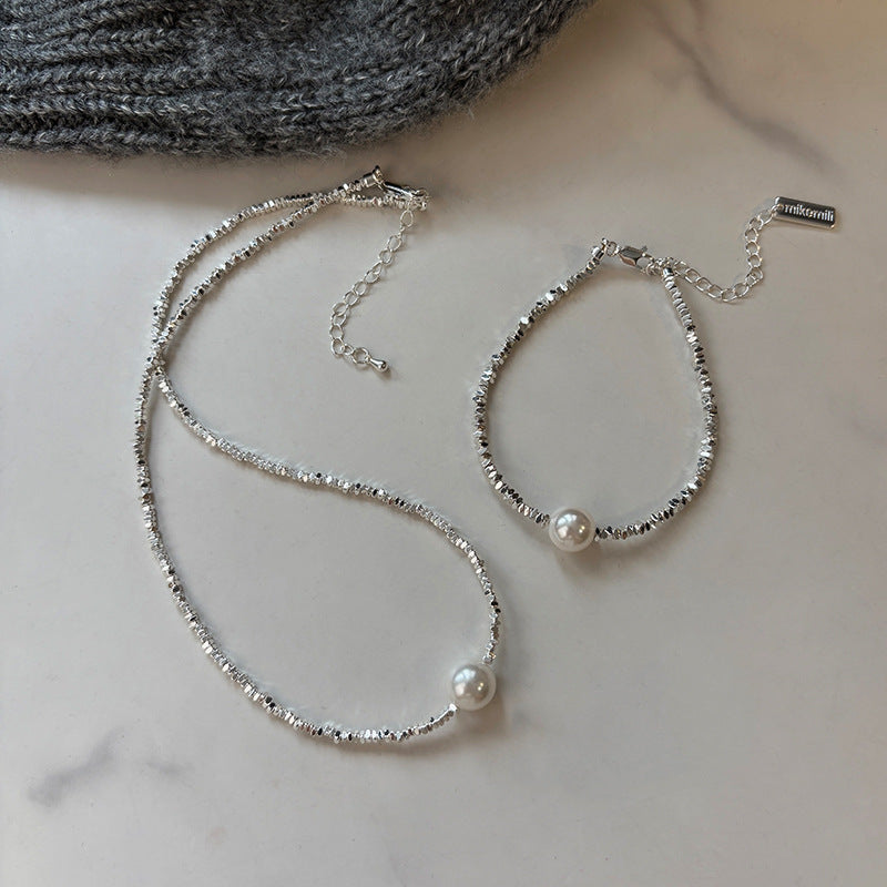 Wholesale  Silver Pearl Necklace Clavicle Chain