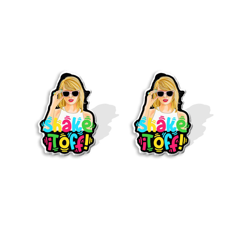 Wholesale Musician Cartoon Heat Shrinkable Resin Earrings ACCVIP-ES-XiangLian008