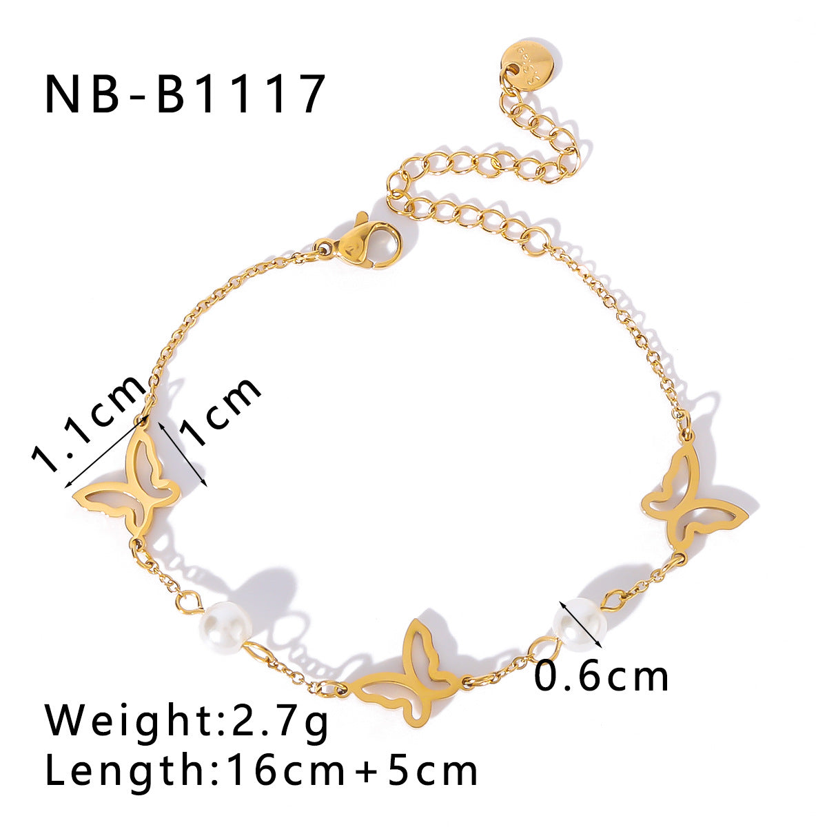 Wholesale Bohemian Butterfly Five-pointed Star Stainless Steel Bracelets ACC-BT-Xiny019