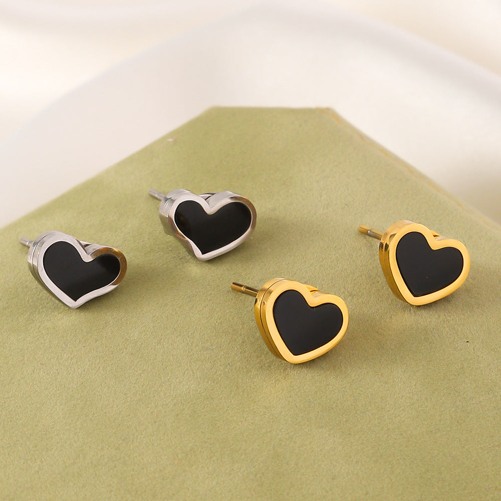Wholesale Titanium Steel Heart Earrings