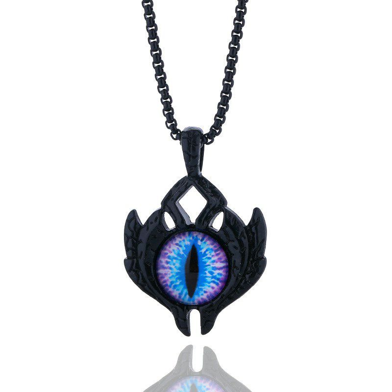Wholesale Titanium Steel Retro Personality Devil's Eye Alloy Eye Pendant Design  Clavicle Chain