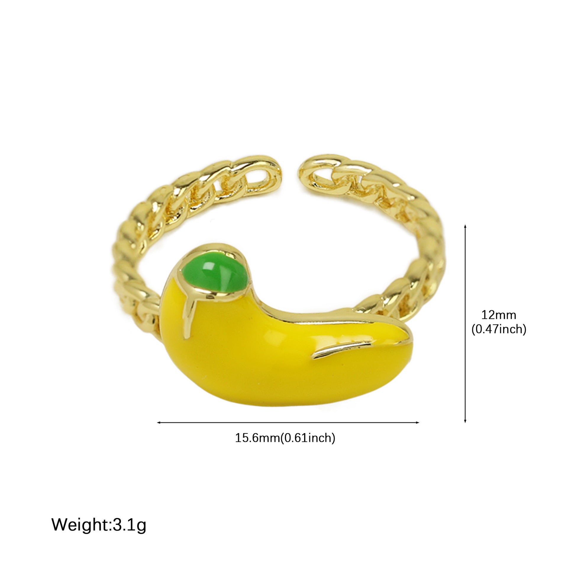 Wholesale  color drop strawberry cherry ring