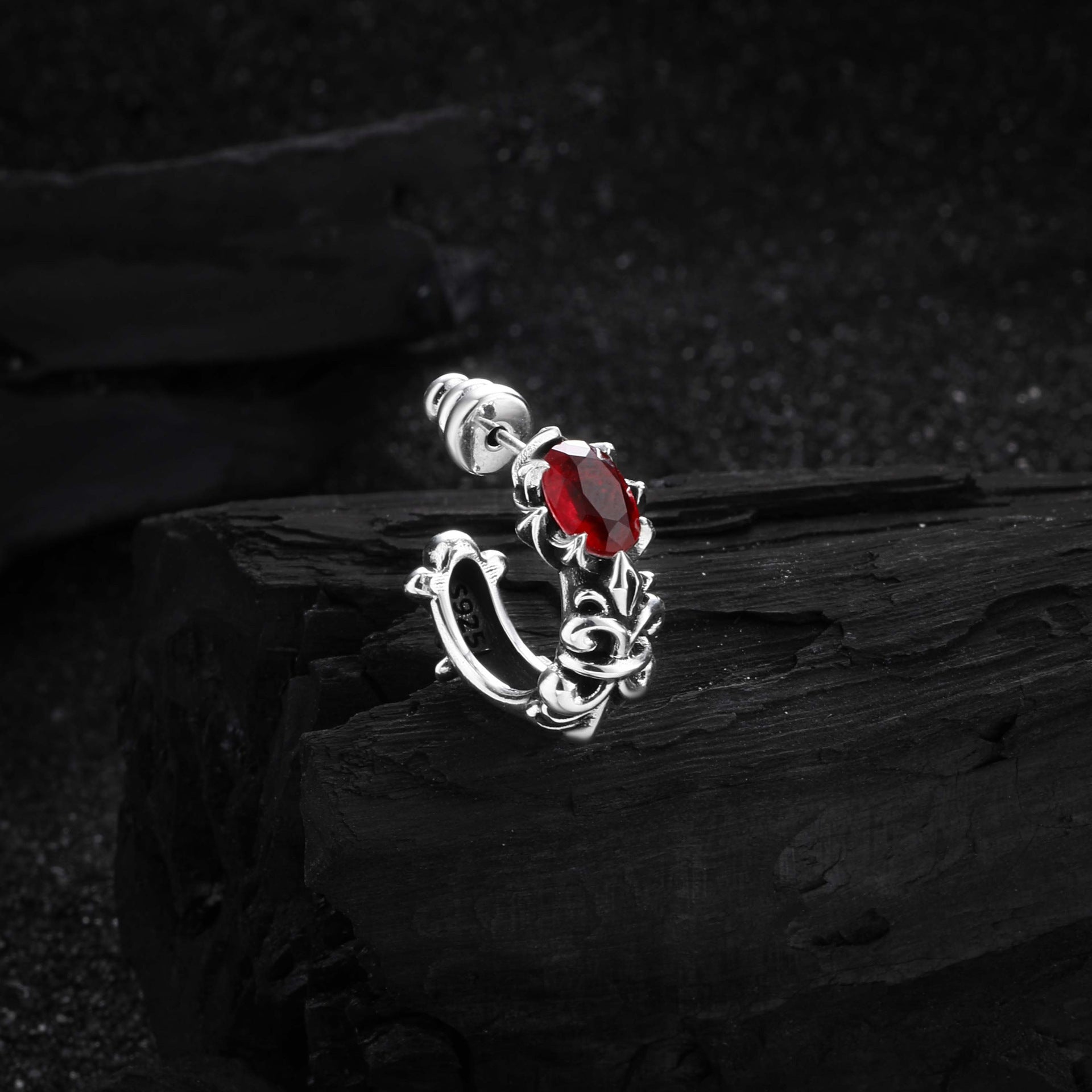 Wholesale Retro Distressed Zircon Ring  Light Luxury Personality All-match Rings