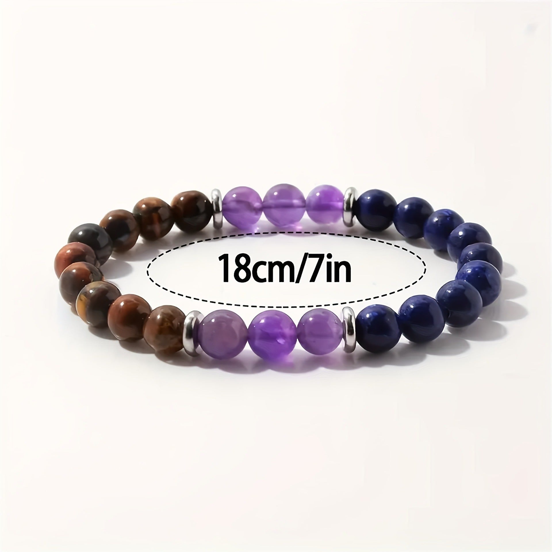 Wholesale cardless amethyst lapis lazuli tiger eye stone bracelet