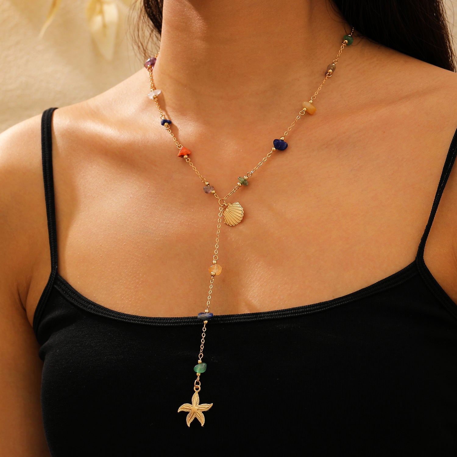 Wholesale Bohemian Summer Beach Shell Necklace And Bracelet Set Faux Pearl Starfish Conch Women S Fashion Jewelry Accessory