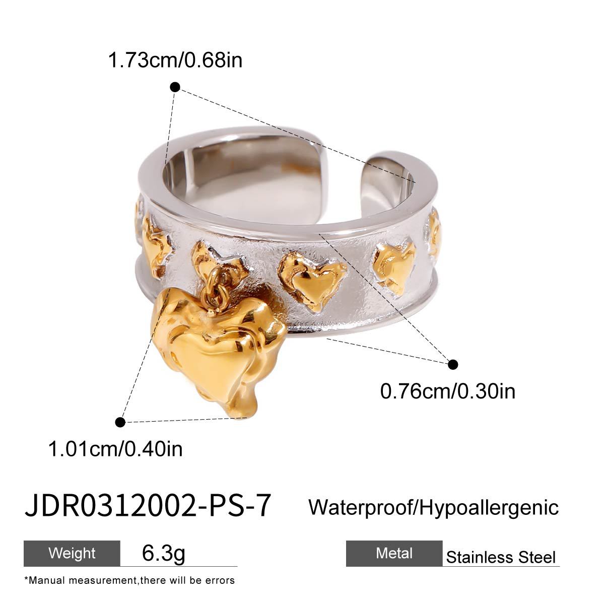 Wholesale 18k gold stainless steel color matching cross asymmetric opening ring