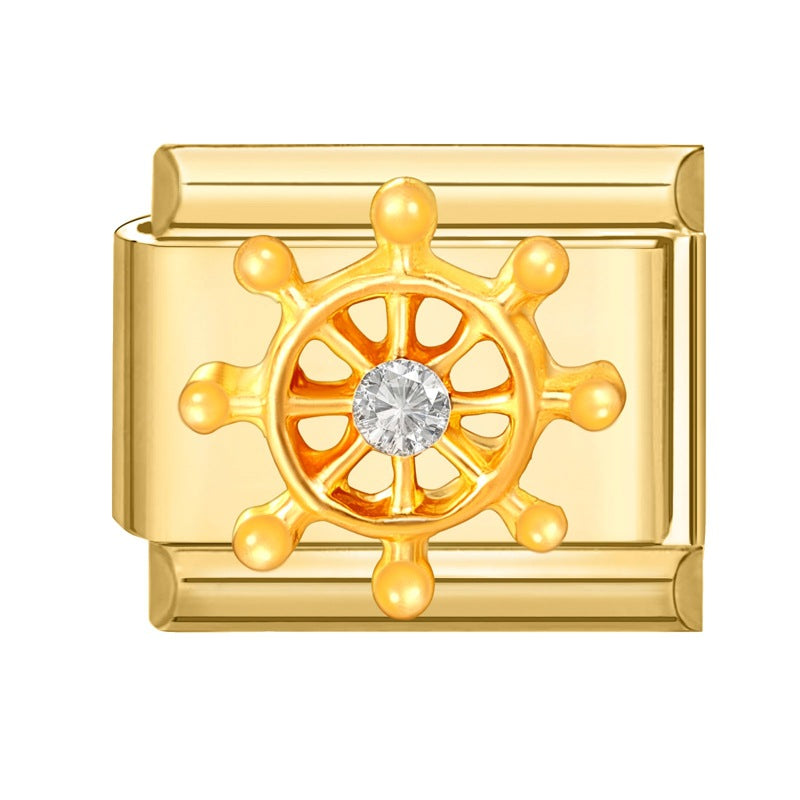 Wholesale  9mm Italian Charm Starter Bracelets DIY square Single Section Creative Stainless Steel Composable Bracelet