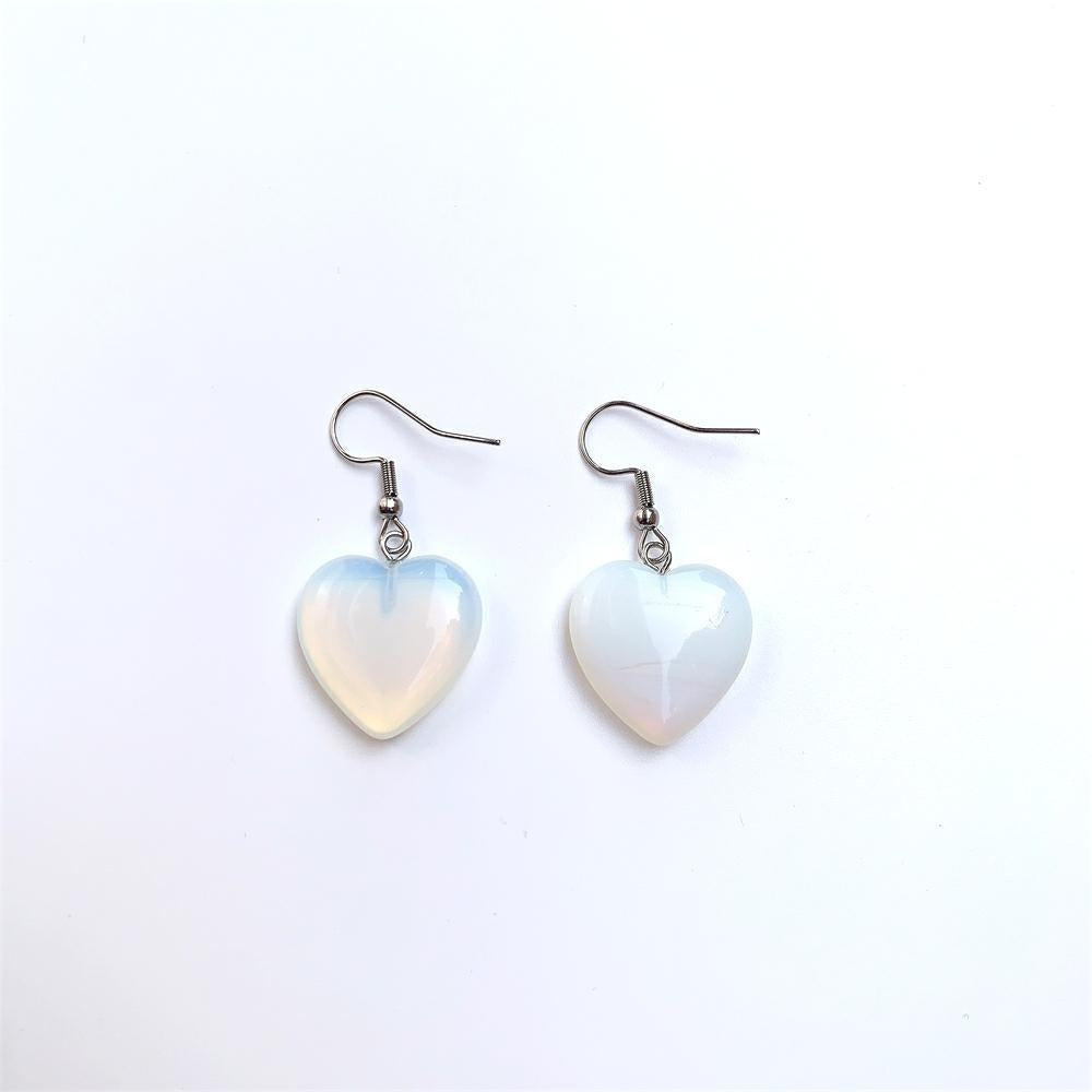 Wholesale Stylish Heart Shaped Natural Quartz Crystal Tassel Earrings Handmade Jewelry For Everyday Wear Party Wear And Boutique Resale