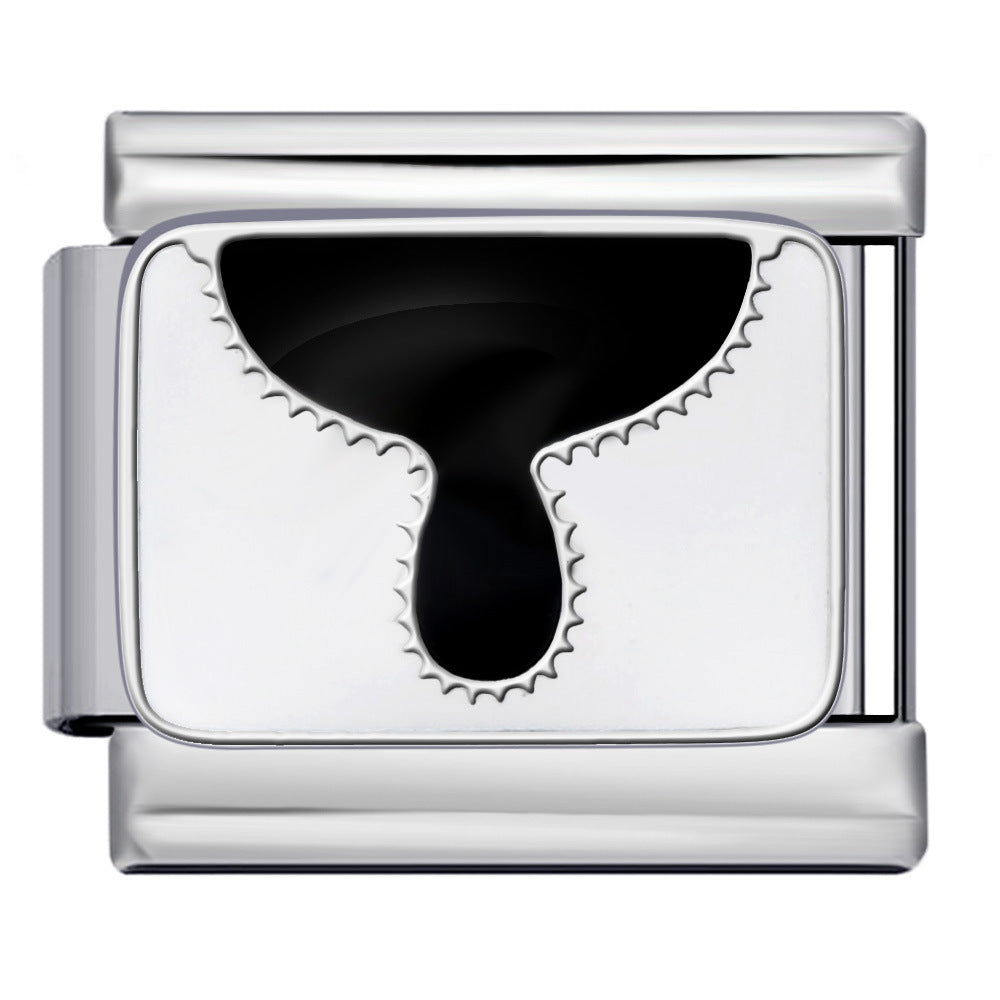 Wholesale 2pcs/pack  Italian Charm Bracelet 9mm DIY Splicing Creative Pattern Stainless Steel Composable Bracelet