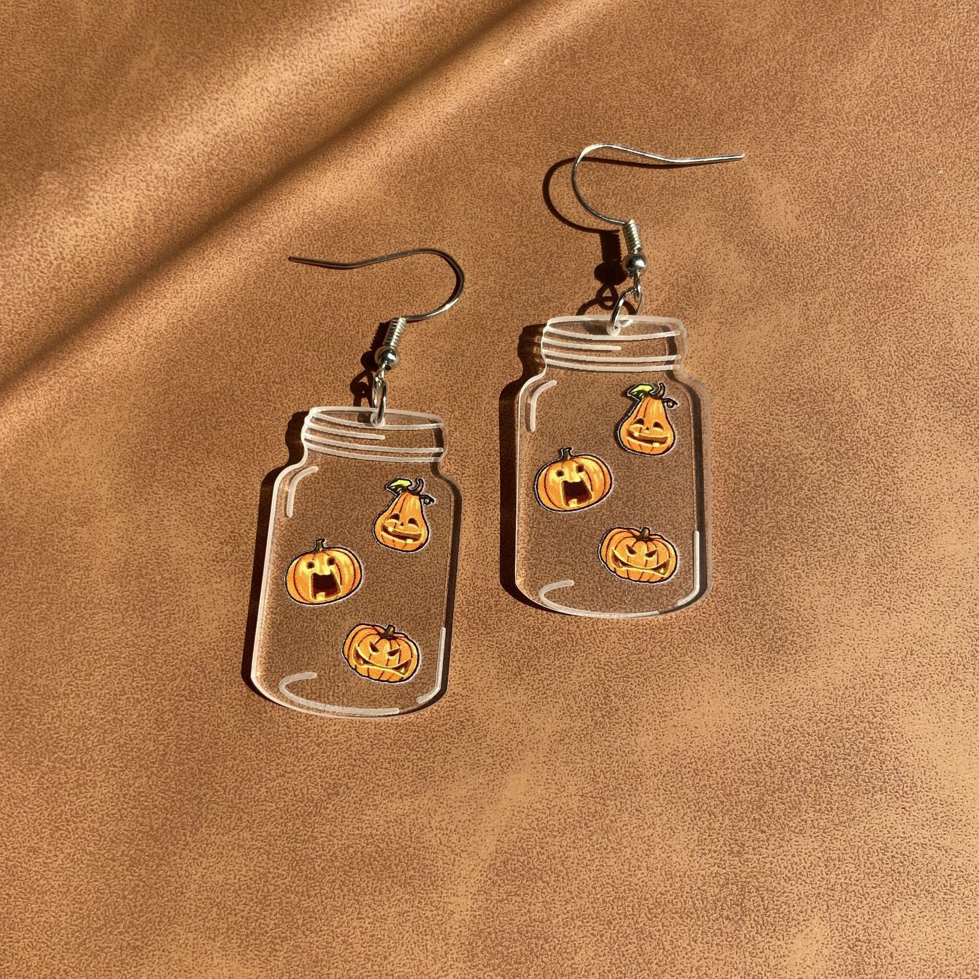 Wholesale Creative  Acrylic Transparent Bottle  Printed Cute Funny Earrings