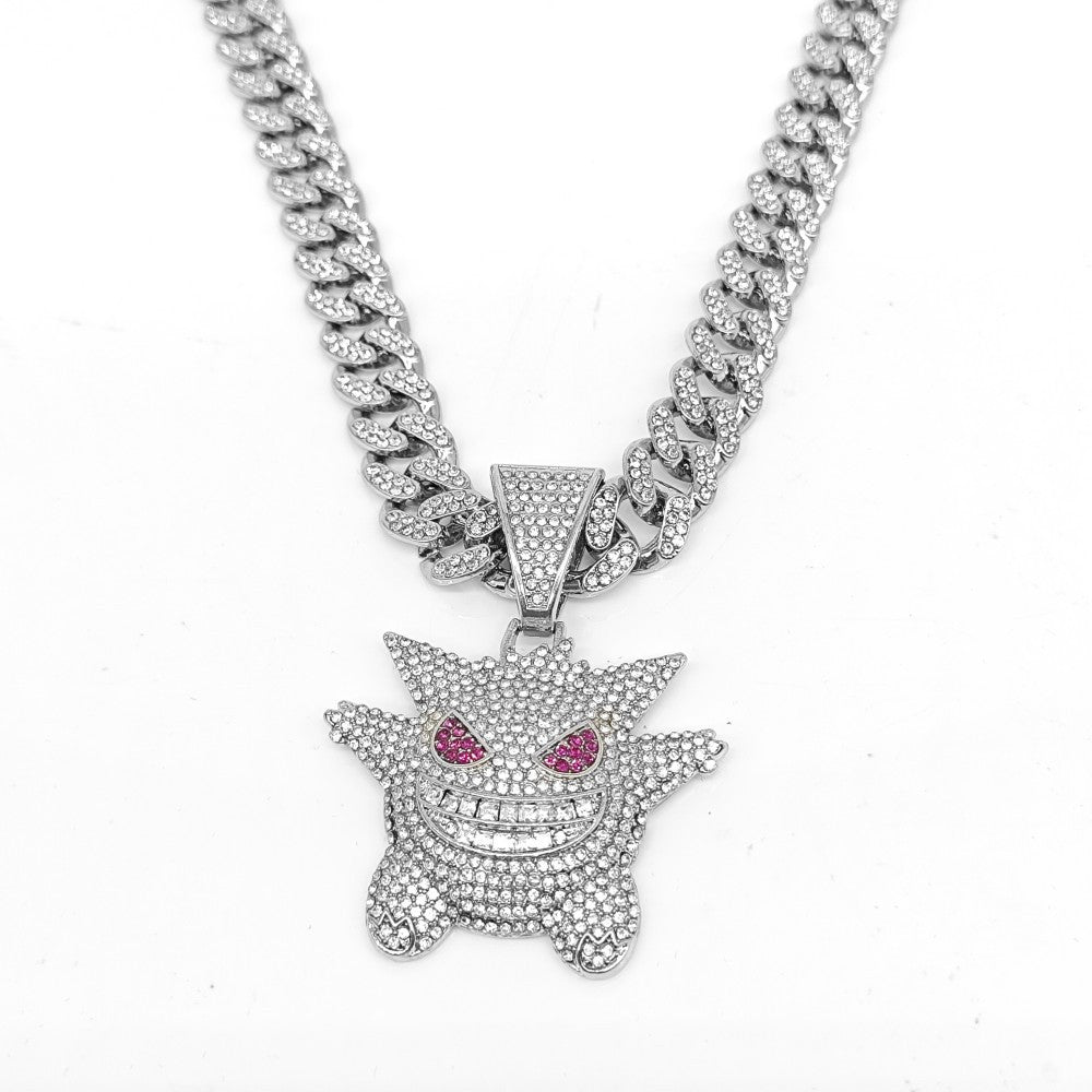 Wholesale Personality funny elf Geng ghost gray wolf cartoon micro  necklace
