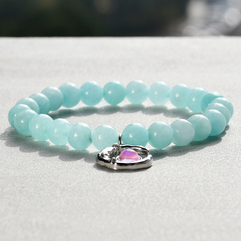 Wholesale Moon Pendant Crystal Beaded Bracelet,  Handmade Women' s Fashion Jewelry Accessory,  Everyday Wear Gift