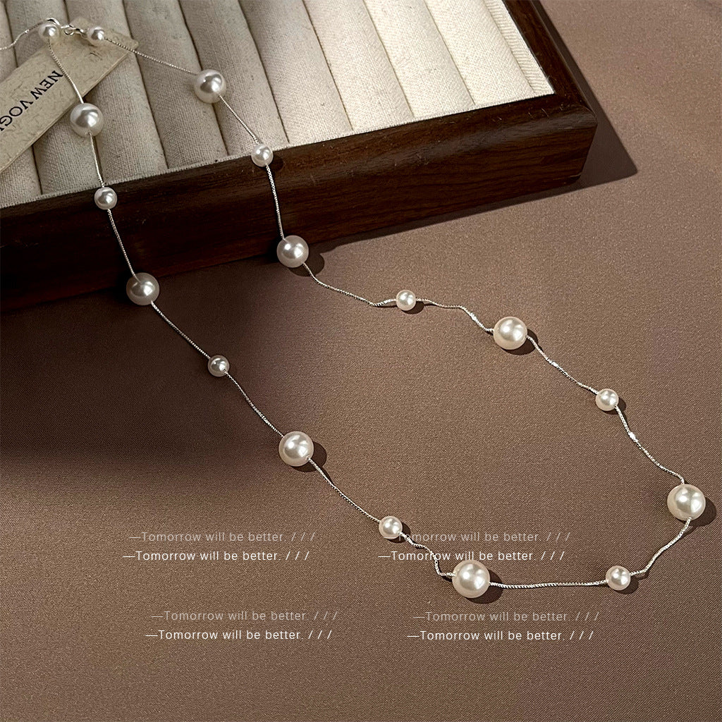 Wholesale Handmade Imitation Pearl Clavicle Chain Necklace Fashion Jewelry Gift Boutique