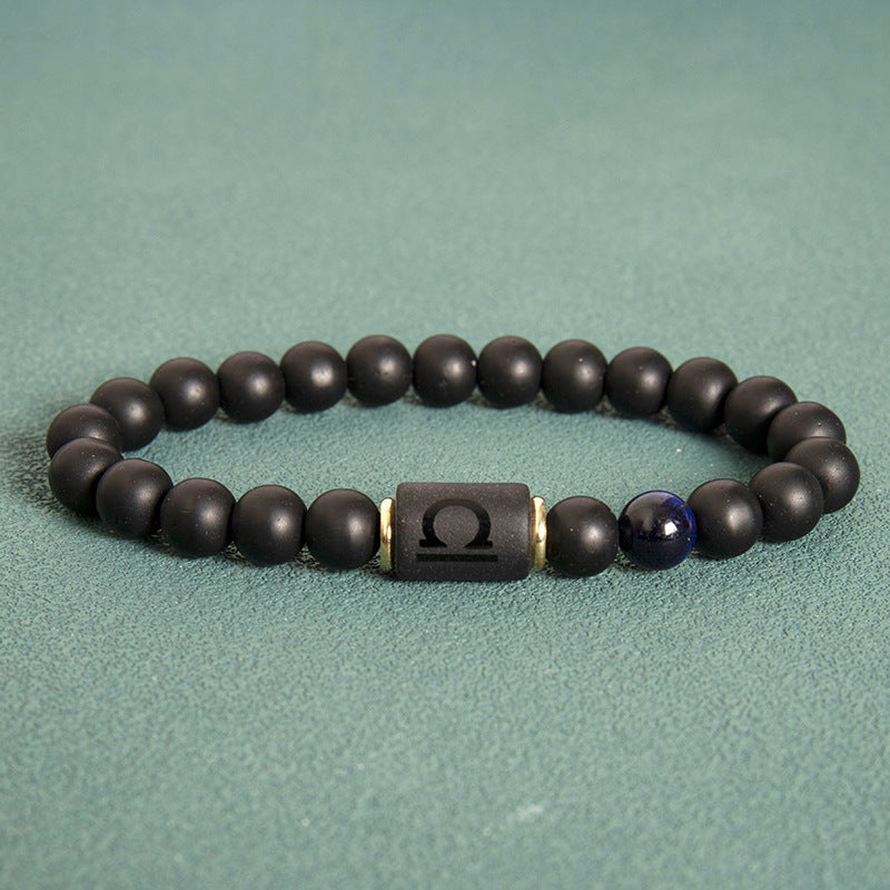 Wholesale 2pcs Zodiac Obsidian Natural Tiger Eye Stone Men's Beaded Bracelets ACC-BT-Xinc001