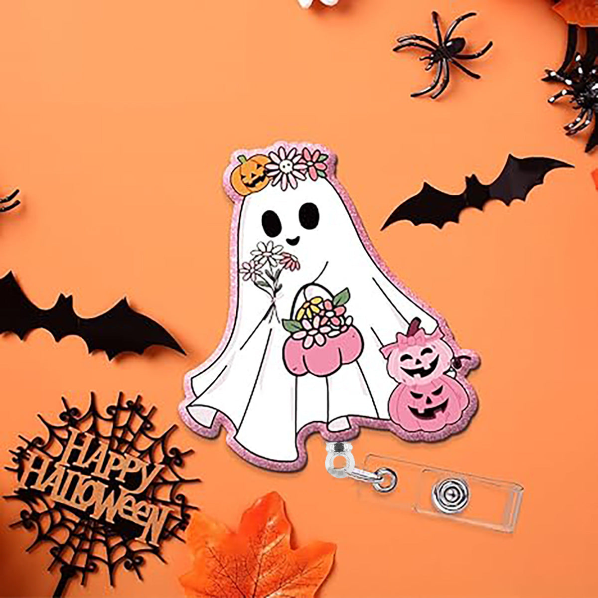 Wholesale Acrylic Ghost Retractable Badge Reel  Gift DIY Accessory
