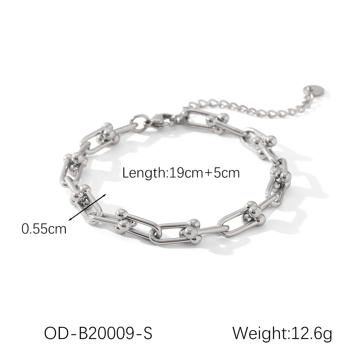 Wholesale  Gold Rose Gold U-shaped Horseshoe Buckle Titanium Steel Bracelet