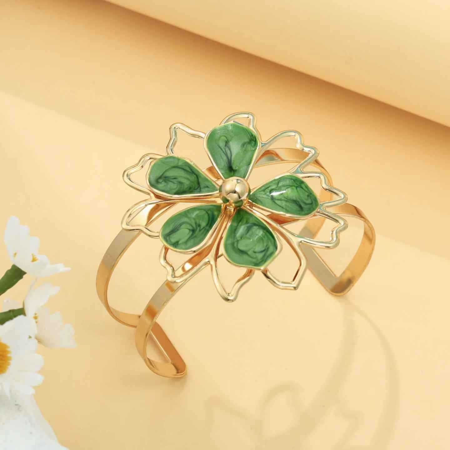 Wholesale Double-Layer Hollow Three-Dimensional Flower Ring