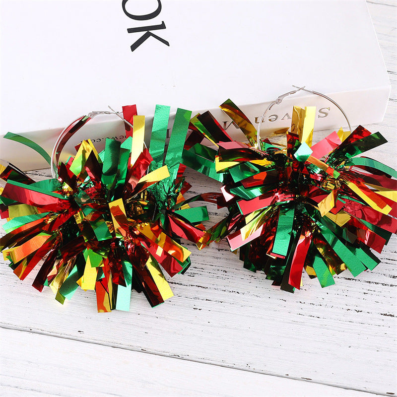 Wholesale  US Independence Day Red White Blue Bright Silk Earrings