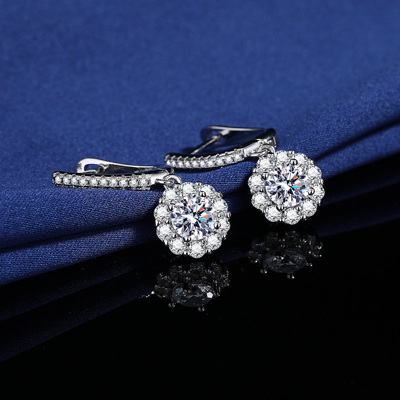 Wholesale Moissanite Flower Earrings