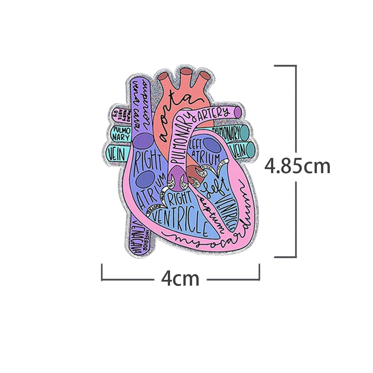 Wholesale Acrylic Retractable Badge Reel Glitter Heart Design Nurse ID Holder