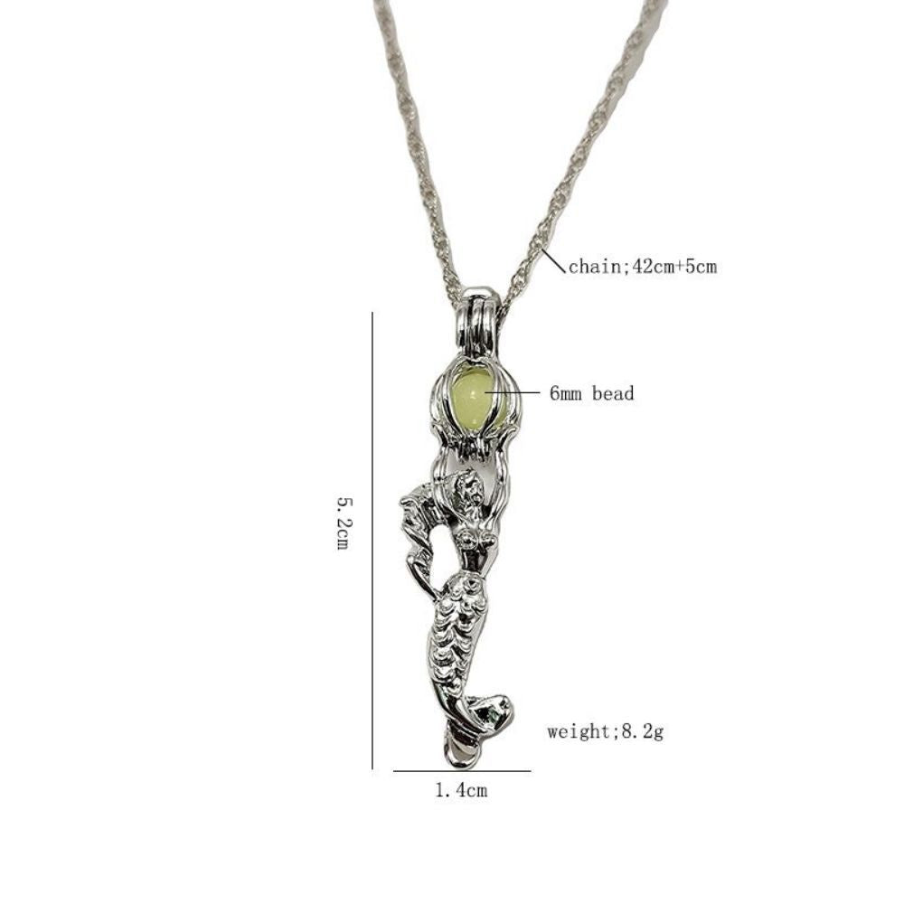 Wholesale  Luminous Hollow Mermaid Necklace