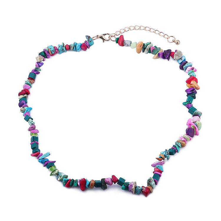 Wholesale  Bohemian Natural Stone Color Necklace