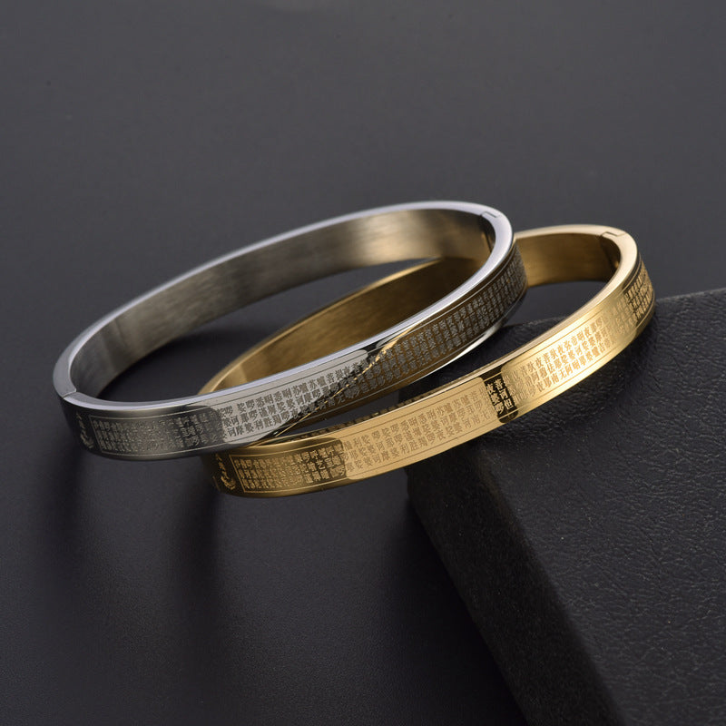 Bracciale in acciaio al titanio con testo Compassion Curse all'ingrosso