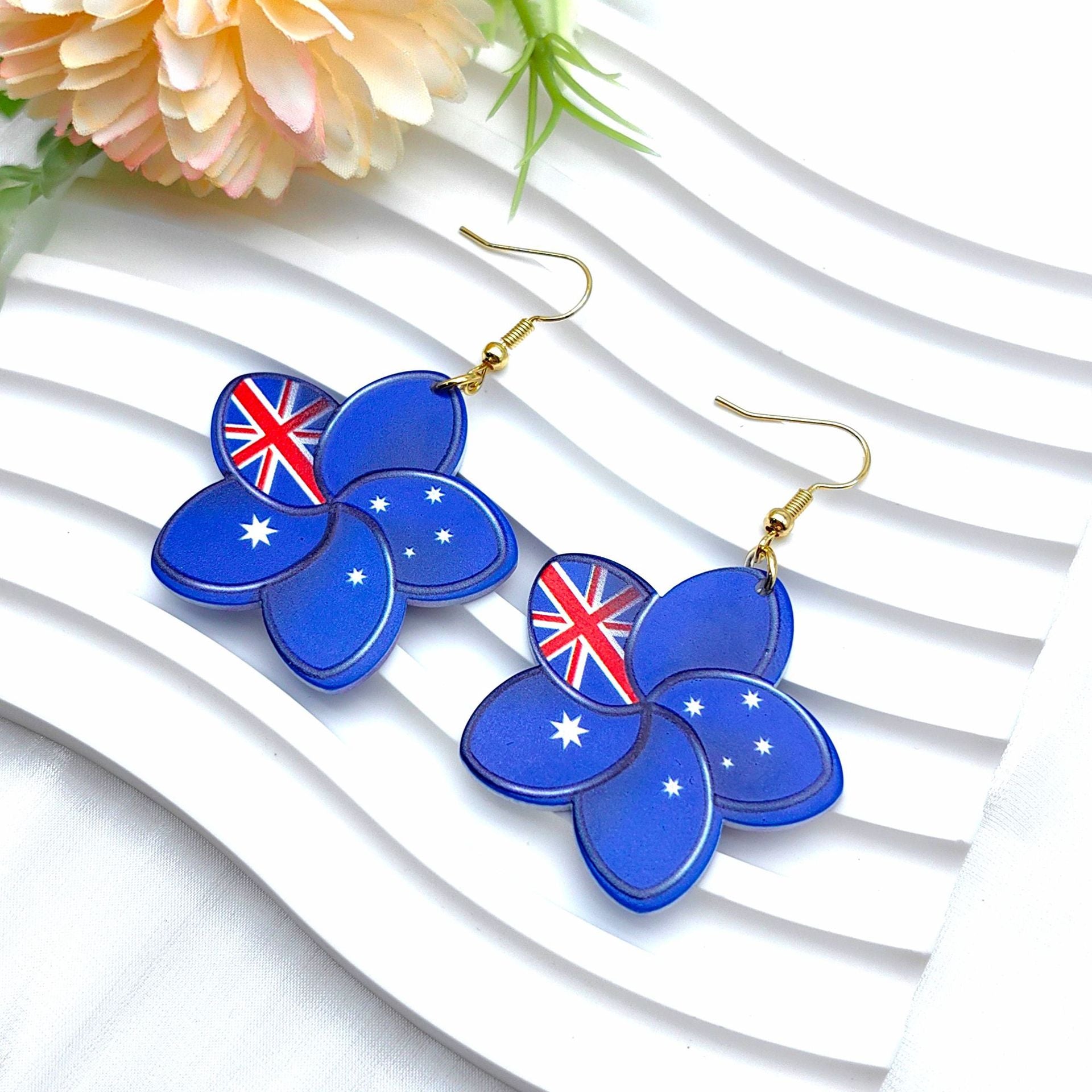 Wholesale National Flag Color Acrylic Independence Day Earrings ACC-ES-Xizhao018