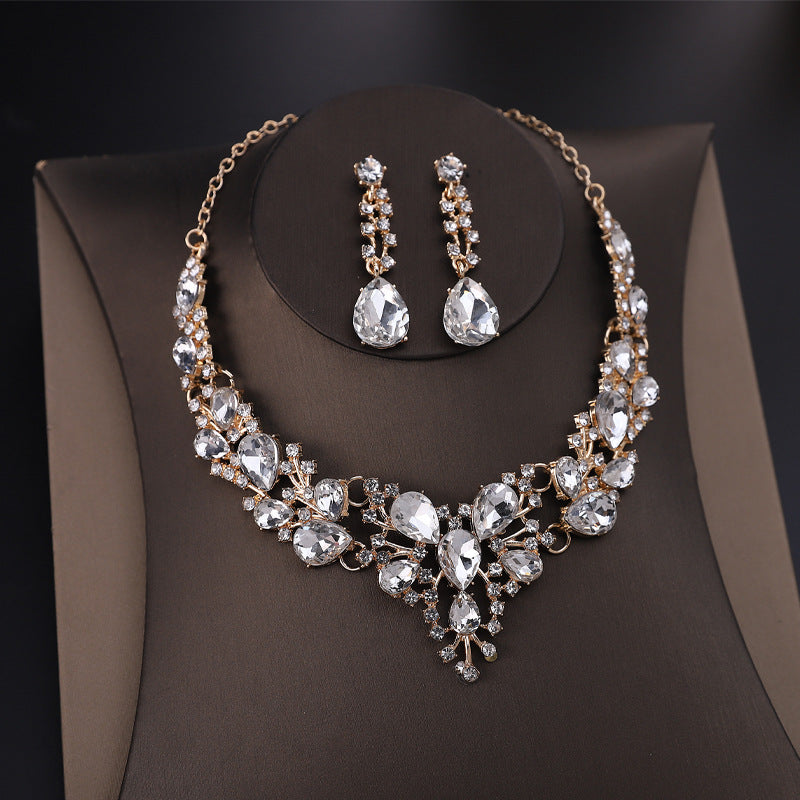 Wholesale crystal rhinestone necklace earrings set