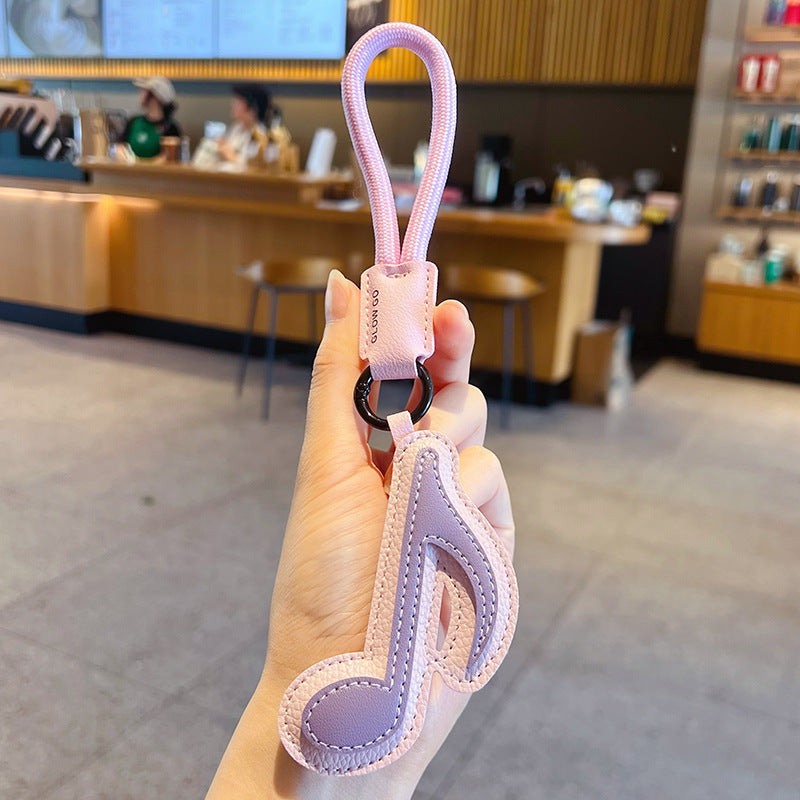 Wholesale Musical Note PU Leather Keychain Cute Couple Bag Charm Fashion Accessory Gift