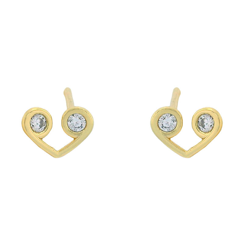 Wholesale  14K Gold-plated Small and Exquisite Open Love Earrings