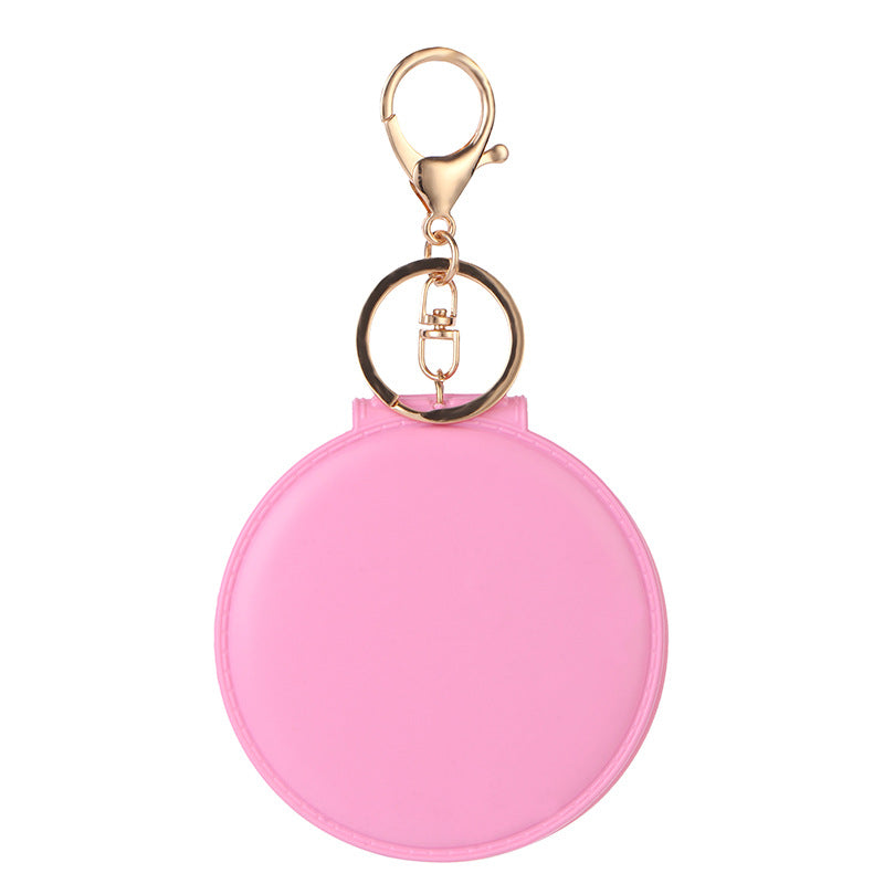 Wholesale Trendy PVC Folding Keychain Mirror Portable Round Makeup Mirror Compact Key Ring Gift Boutique Resale
