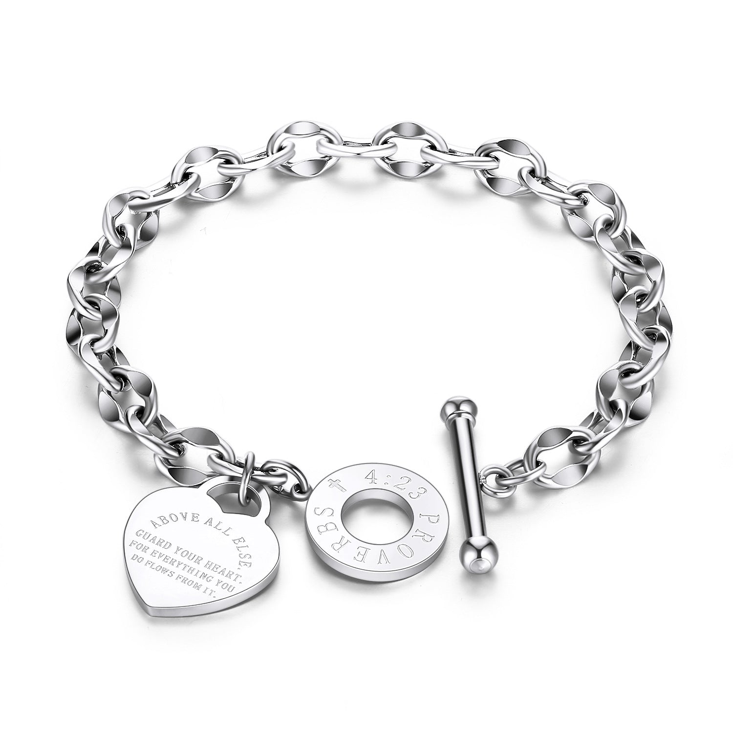 Wholesale  Love  Niche Design All-match OT Buckle Titanium Steel Bracelet