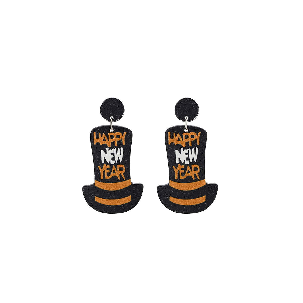 Wholesale New Year party top hat acrylic earrings
