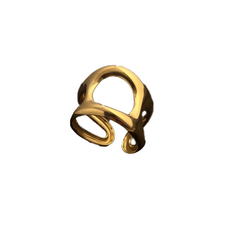 Wholesale Stainless Steel Ring 18K Gold Plated Hollow Open Ring ACC-RS-WanCh007