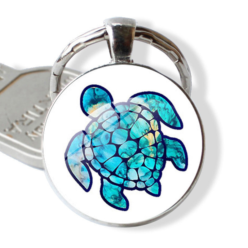 Wholesale Rendering of Colored Turtle Keychain Pendants, Time Gemstones, Turtle Keychains ACC-KC-JiaYun002