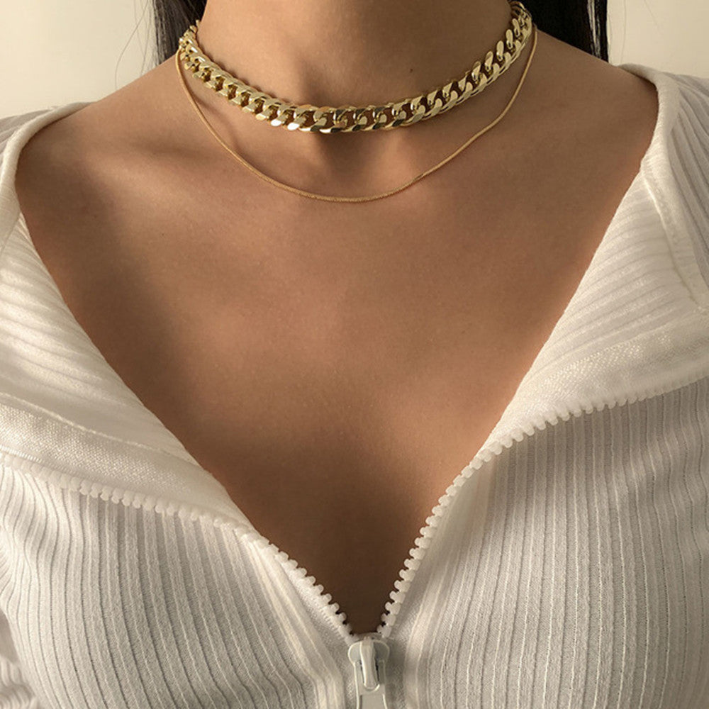 Wholesale Snake bone thick multi-layered necklace