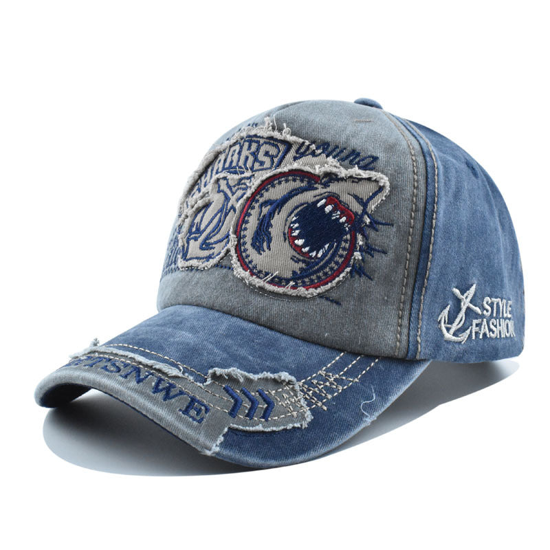 Wholesale  Shark Baseball Hat  Vintage Washed Cotton Cap