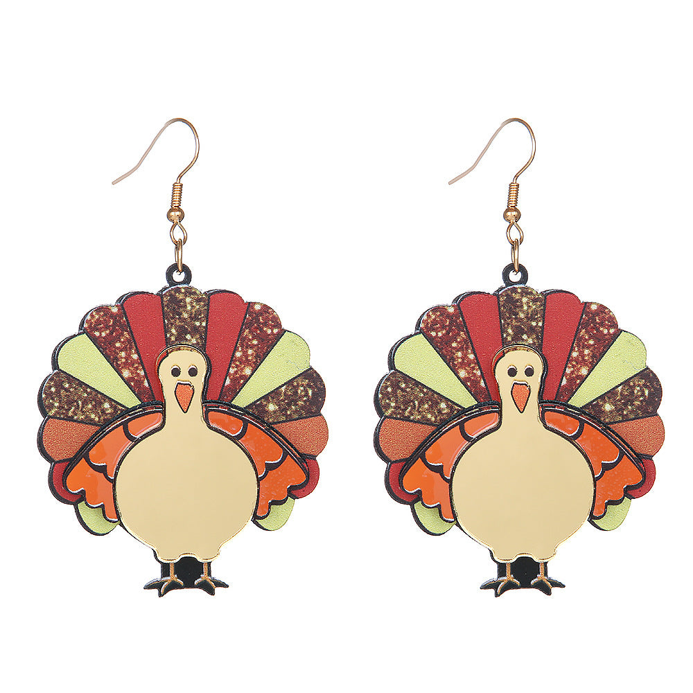Wholesale Acrylic Earrings Thanksgiving Turkey Earrings