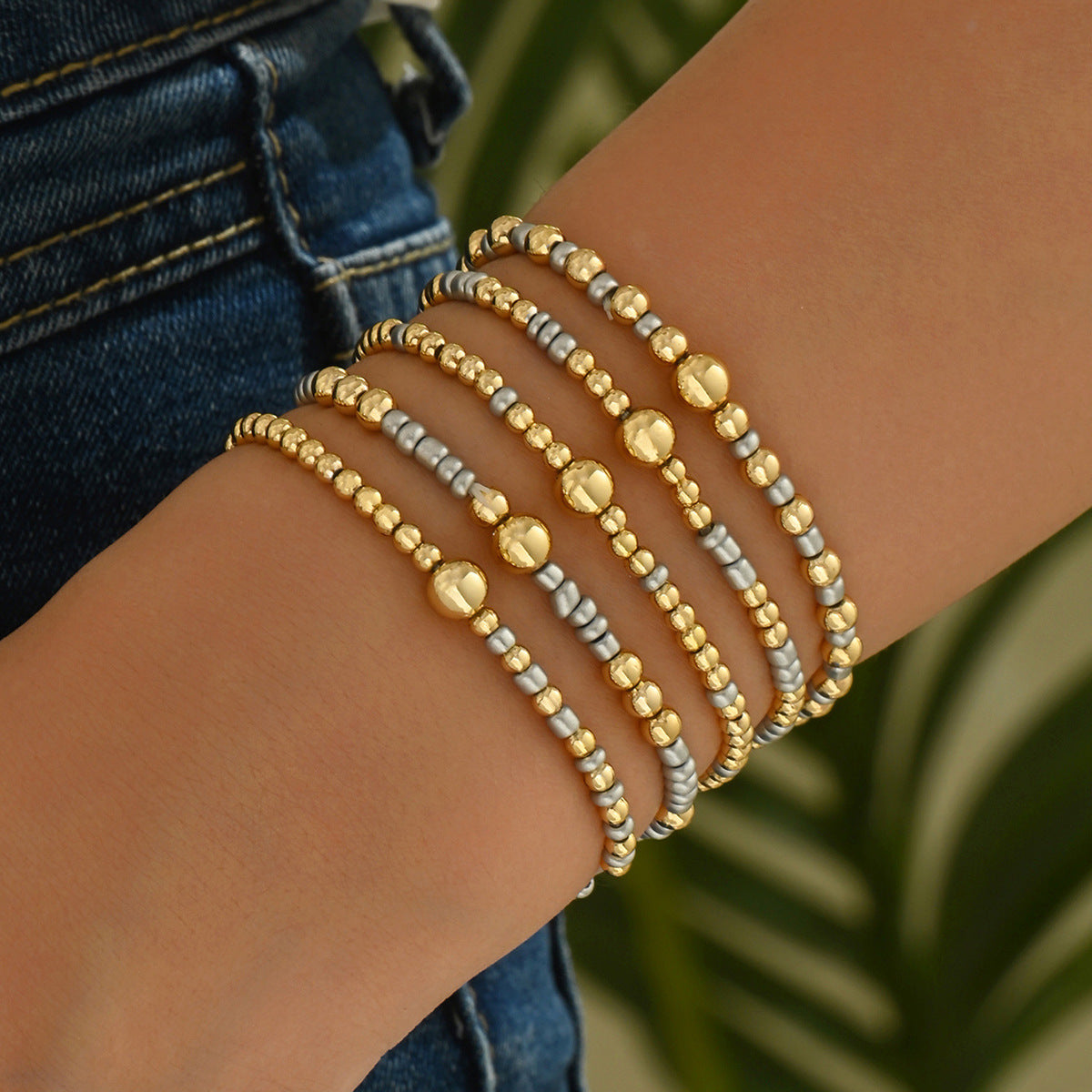 Wholesale Bohemian Beaded Bracelet Set Colorful Cross Design Women S Jewelry Accessory Gift