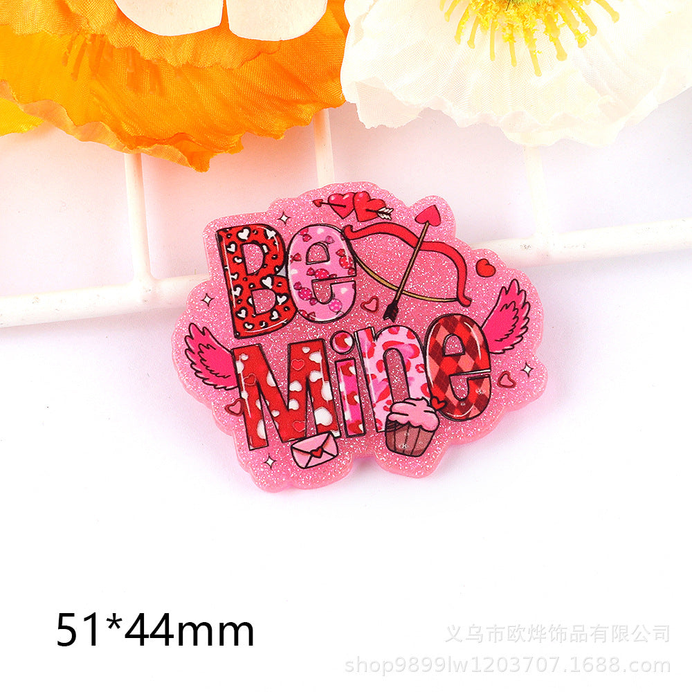 Wholesale 10PCS DIY Acrylic Loose Cute Cartoon Brooch Flatback