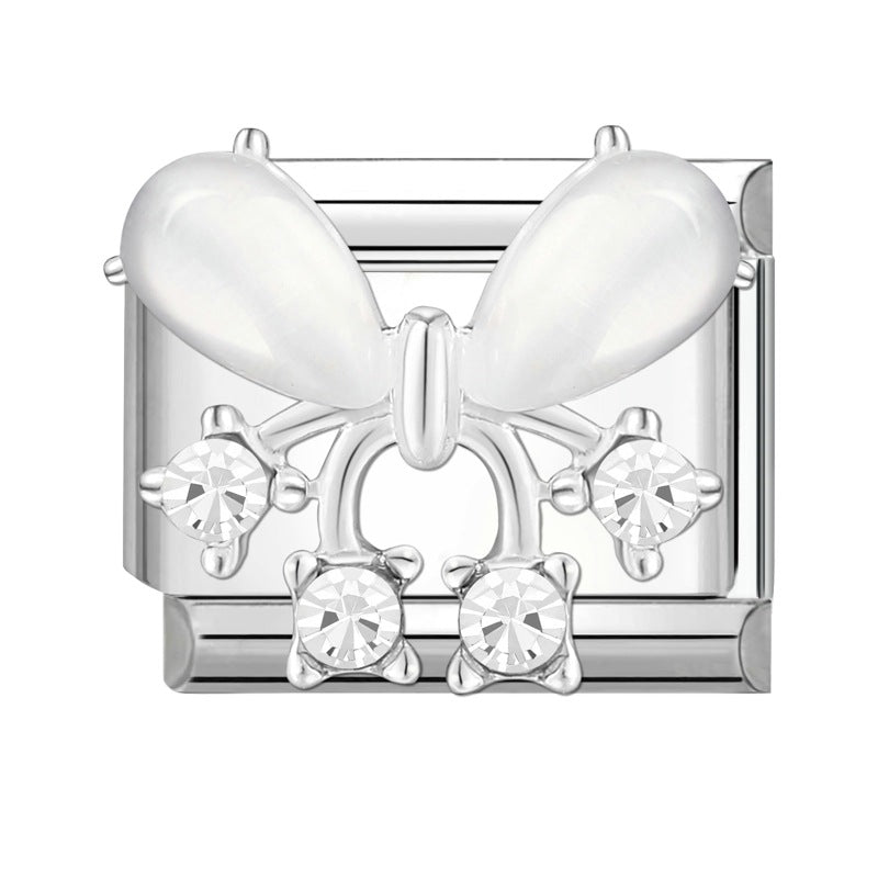 Wholesale Italian Charm Bracelet 9mm DIY Splicing Removable Butterfly Love Stainless Steel Composable Bracelet