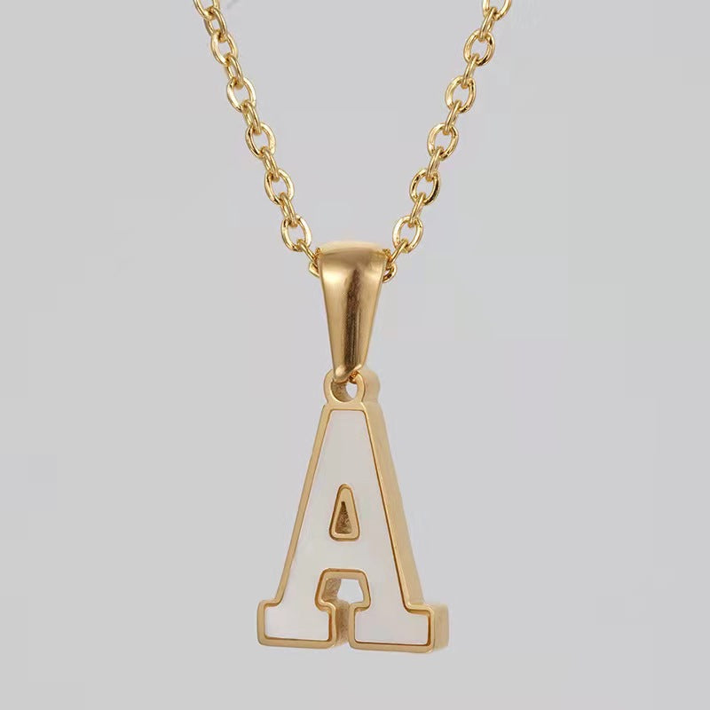Wholesale Stainless steel letter necklace