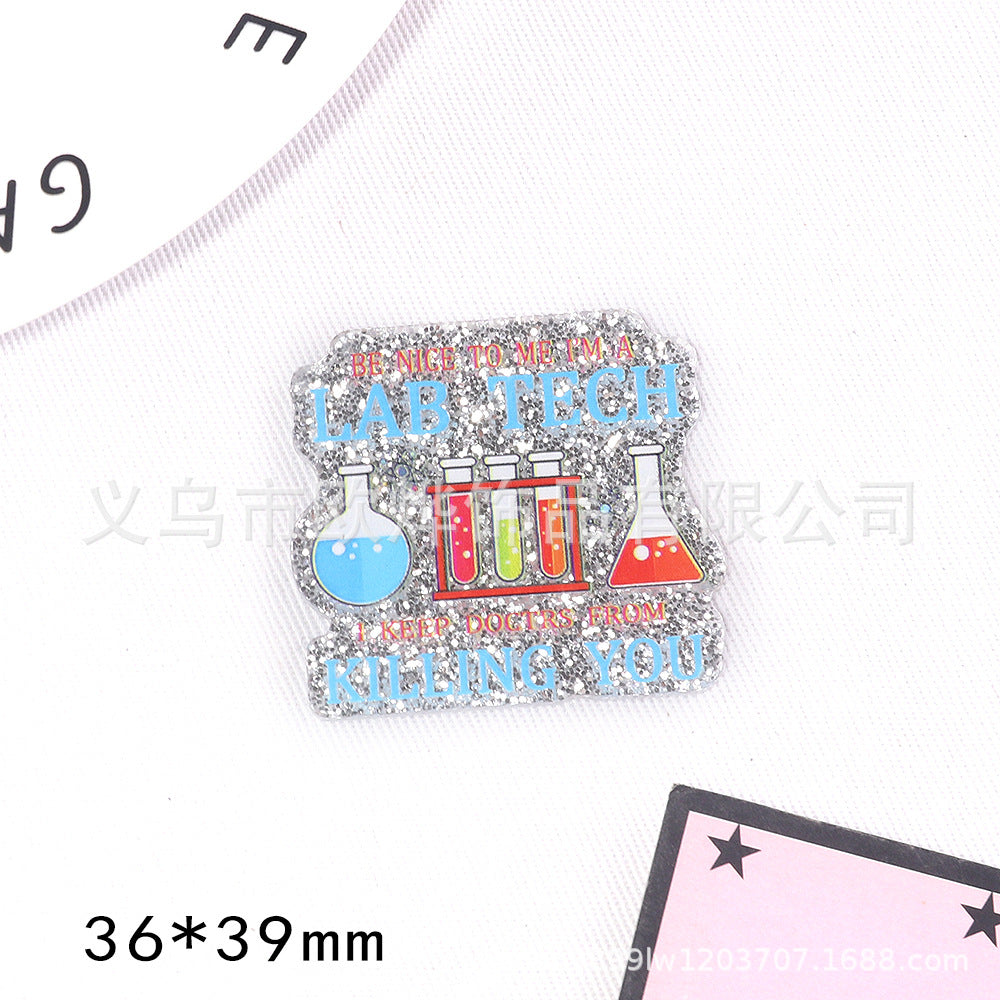 Wholesale 10pcs DIY Flatback cartoon letters cute Acrylic Flatback Badge Reels Retractable Keychain DIY Accessories