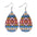Wholesale Western Style Ethnic Totem Pattern Striped Leather Drop Shape  Earrings